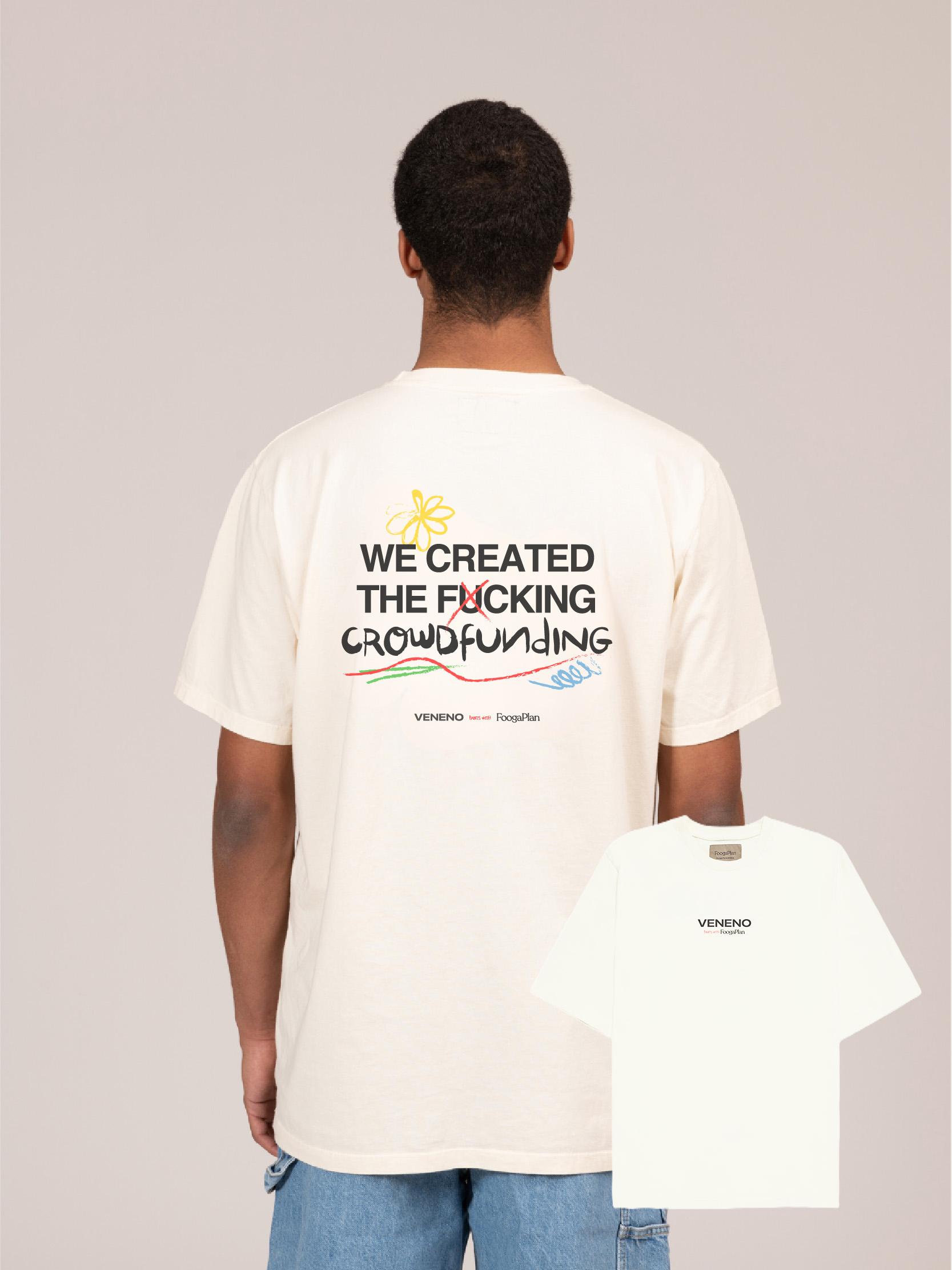 A young man from behind wearing a super cool t-shirt